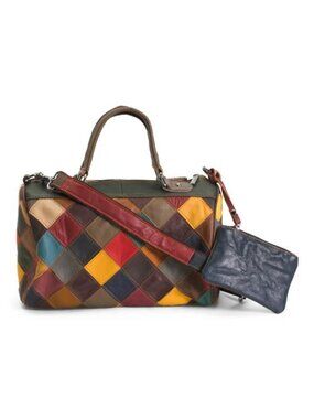 AMERILEATHER Leather Francienne Barrel Bag